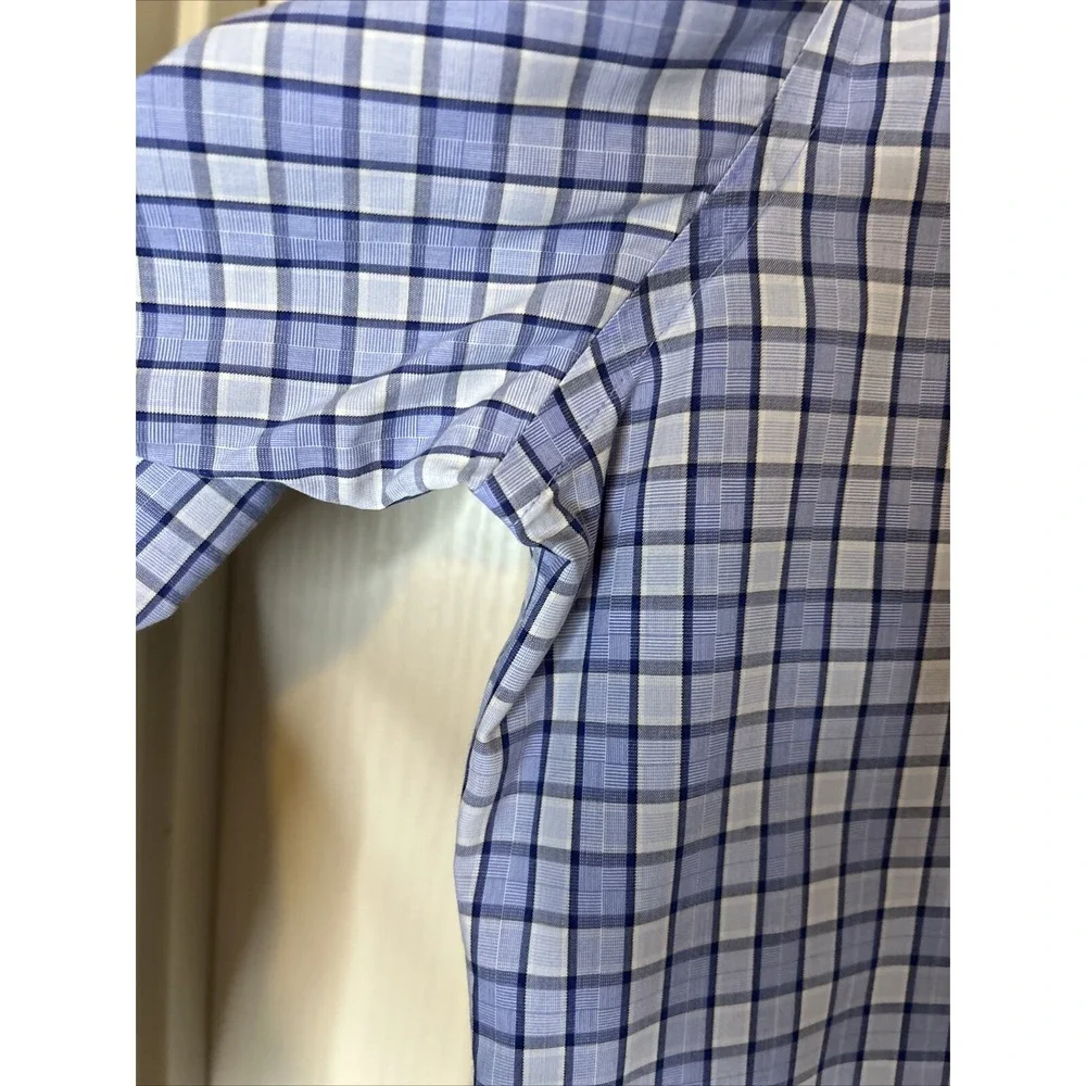 Banana Republic non iron slim fit men's‎ LS shirt size XL blue plaid